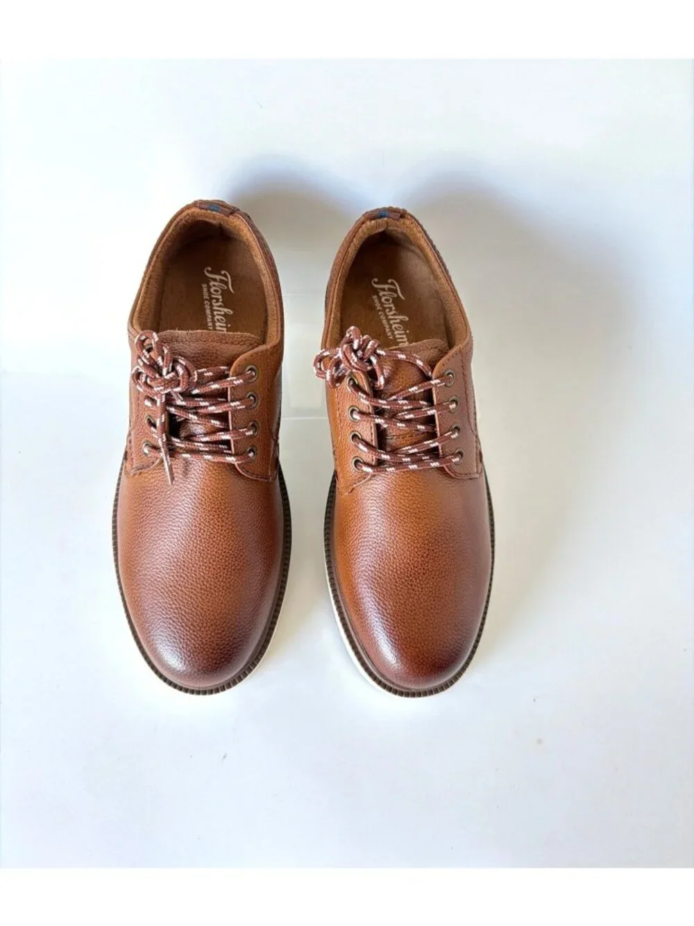 Florsheim Supacush Jr Cognac Brown Plain Toe Oxfords Kids Size 1.5